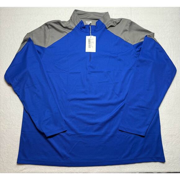 Men's Team 365 Command Colorblock Quarter-Zip pullover shirt top blue 2XL - Picture 1 of 5